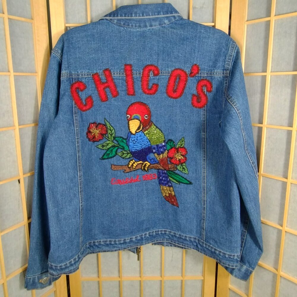 Chico's Anniversary Edition Denim Jacket Size 2/L - Picture 3 of 11
